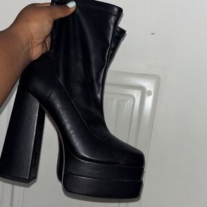 ASOS Black High-Heeled Platform Boots